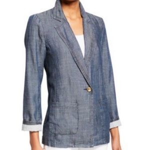 Trina Turk Alexsia Chambray Linen Blend Jacket